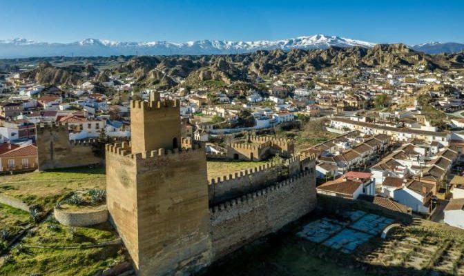Alcazaba of Guadix, a historic Islamic fortress in Guadix, Granada province, Andalusia, Spain.