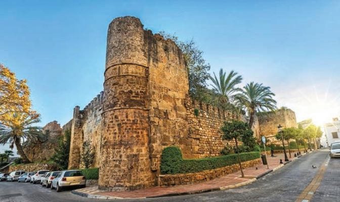 Alcazaba of Marbella, also known as Marbella Castle, with its historic fortress walls in the old town of Marbella, Costa del Sol, Spain.