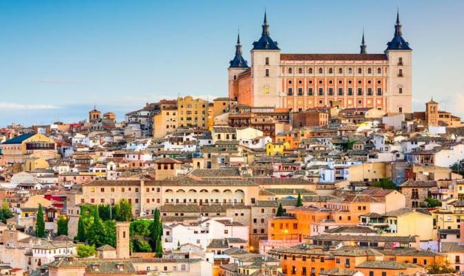 Alcázar of Toledo, a historic fortress of Islamic origin overlooking the city of Toledo, Spain, now home to the Spanish Army Museum.
